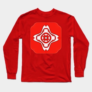 Bright Red Kaleidoscope Pattern (Seamless) 19 Long Sleeve T-Shirt